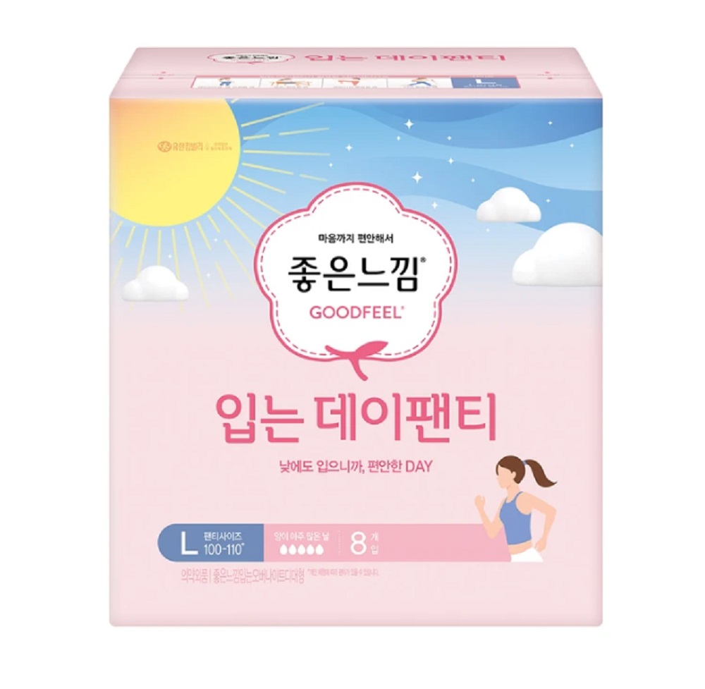 좋은느낌 입는데이팬티 중형 대형 8개 x 4팩 세트 생리대 스킨컬러 : 더베러씽