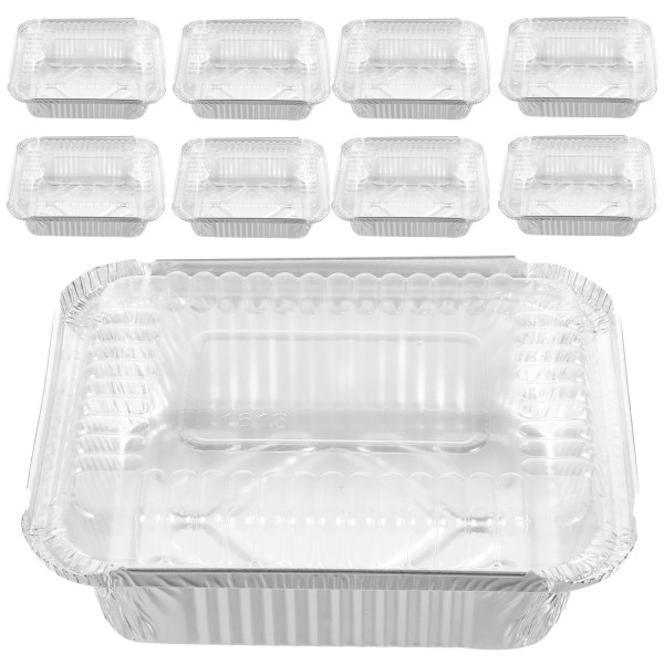 20 Pcs 테이크 아웃 상자 일회용 알루미늄 호일 조리기구 팬 뚜껑 베이킹 용기 쿠키 빵 : 수호마켓25