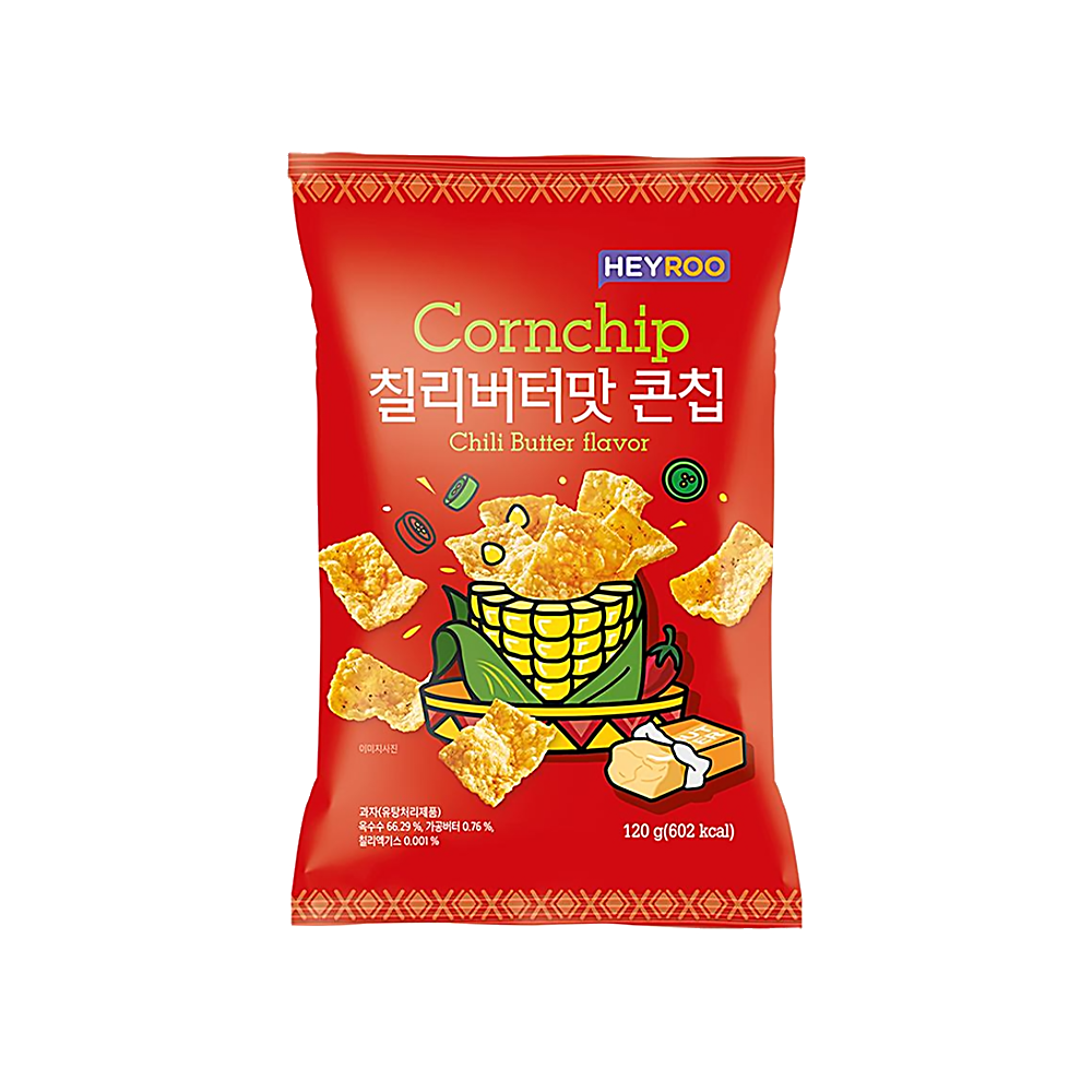 헤이루 칠리버터맛콘칩 봉지과자스낵 120g x 1개 : 트렌디푸드샵