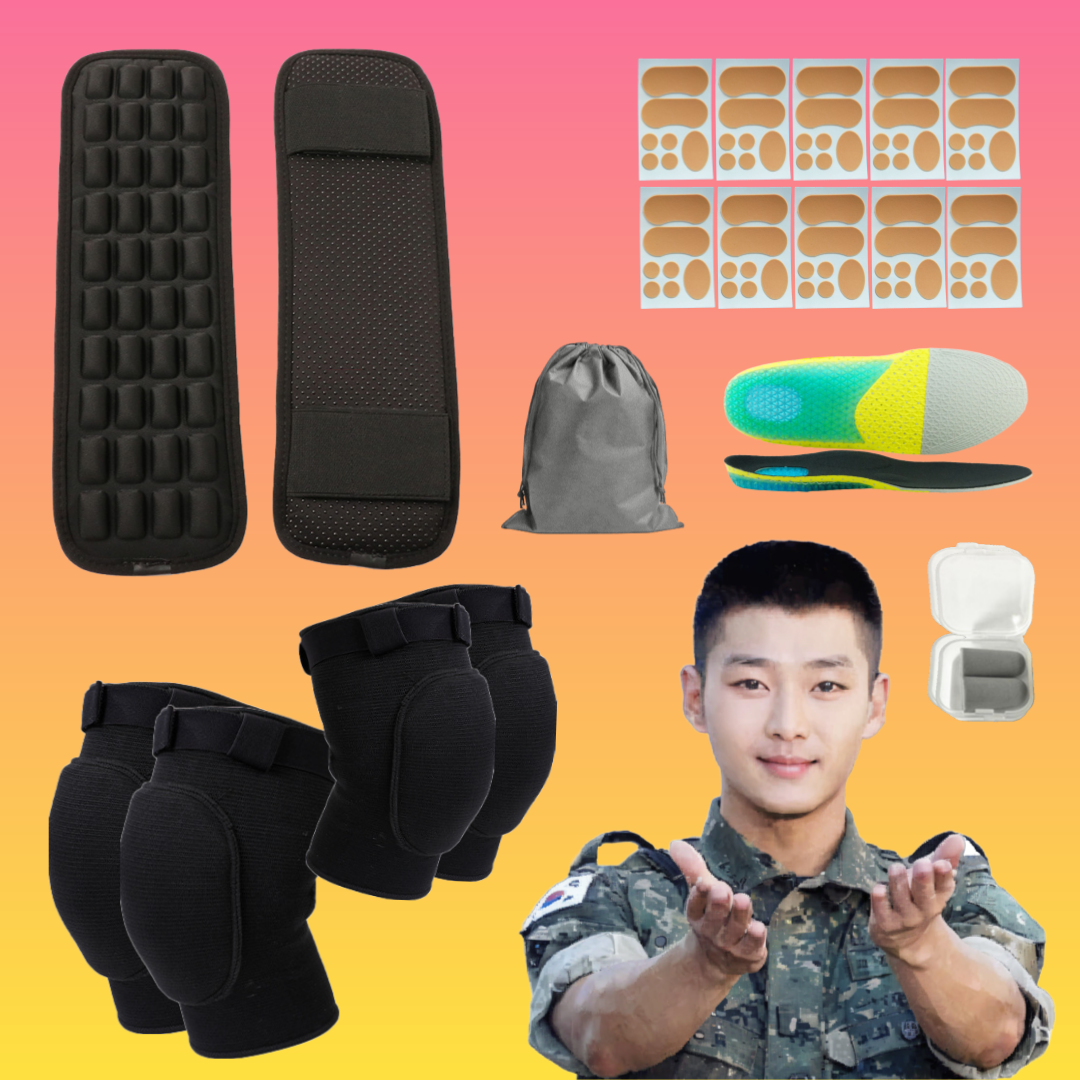 디앤제이 훈련소 준비물 7종 세트 신형군장 어깨보호대 무릎 팔꿈치보호대 실리콘깔창 등 : 디앤제이컴퍼니s