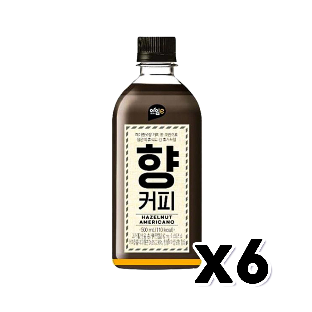 아임이 향커피 헤이즐넛아메리카노 커피페트음료 500ml x 6개 : 트렌디푸드샵