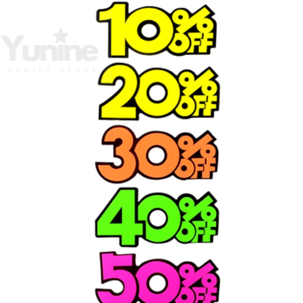 YUNS 디스카운트 쇼카드 10P  행사용품 표시판 할인 가격인하 세일쇼카드 : 윤이네별가게