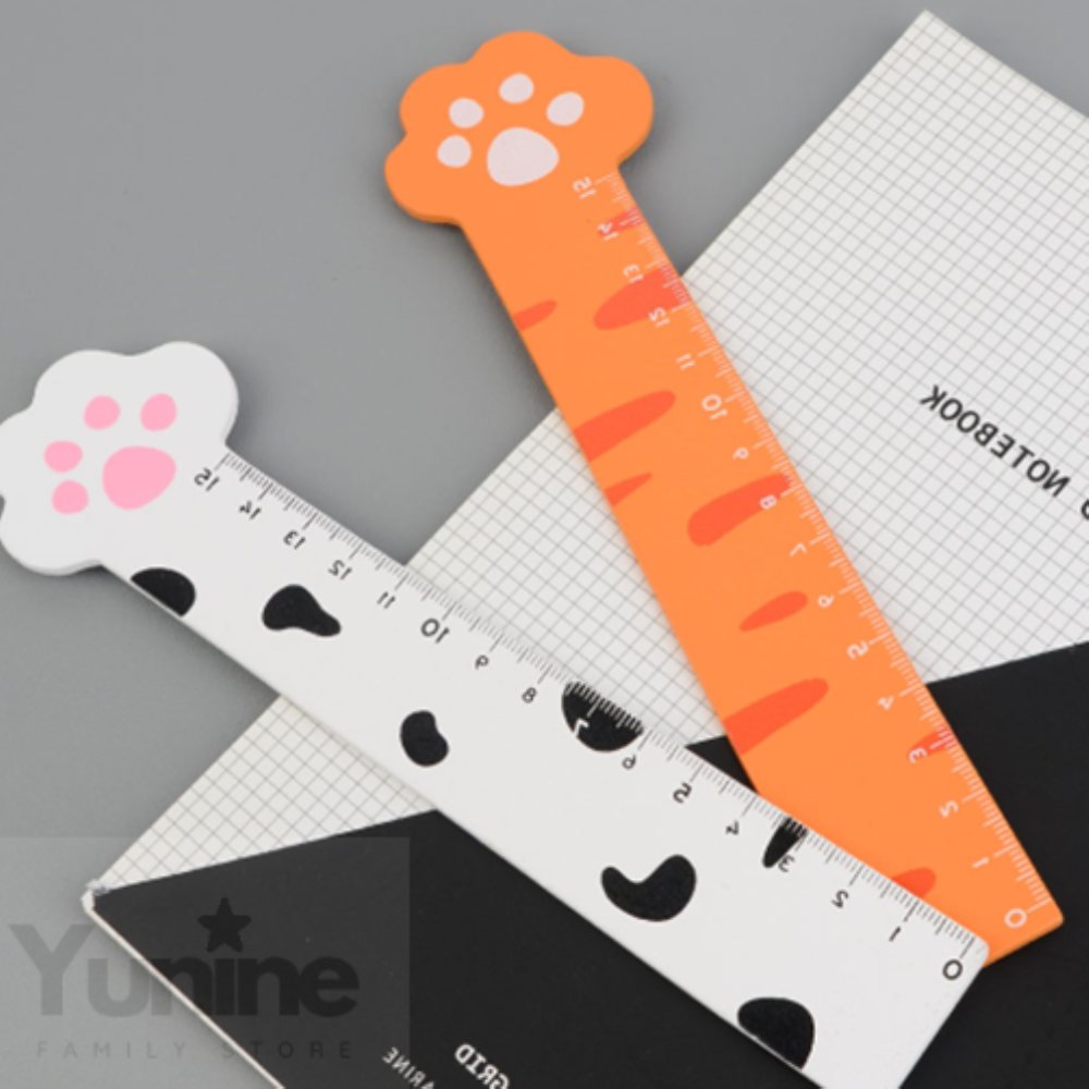 YUNS 고양이발 자 15cm  문구용품 캐릭터자 학생용자 직자 다용도자 : 윤이네별가게