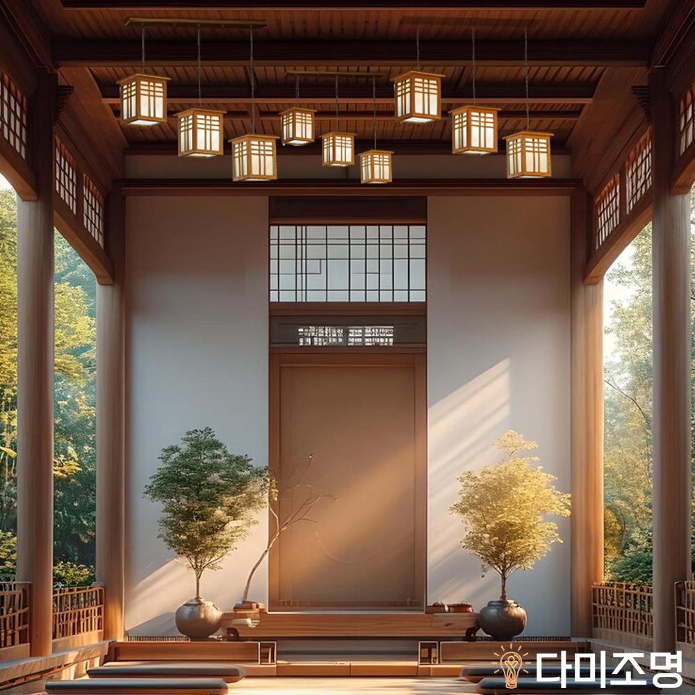 편백 모던 3등 P/D 펜던트조명 한옥조명 편백조명 : 다미조명