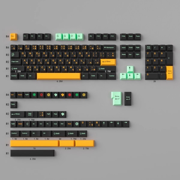 기계식 키보드용 블랙 라이트 테마 키캡 커스텀 멀리스트  일본 러시아 체리 프로필 키캡 129Key PBT : 파이브데이