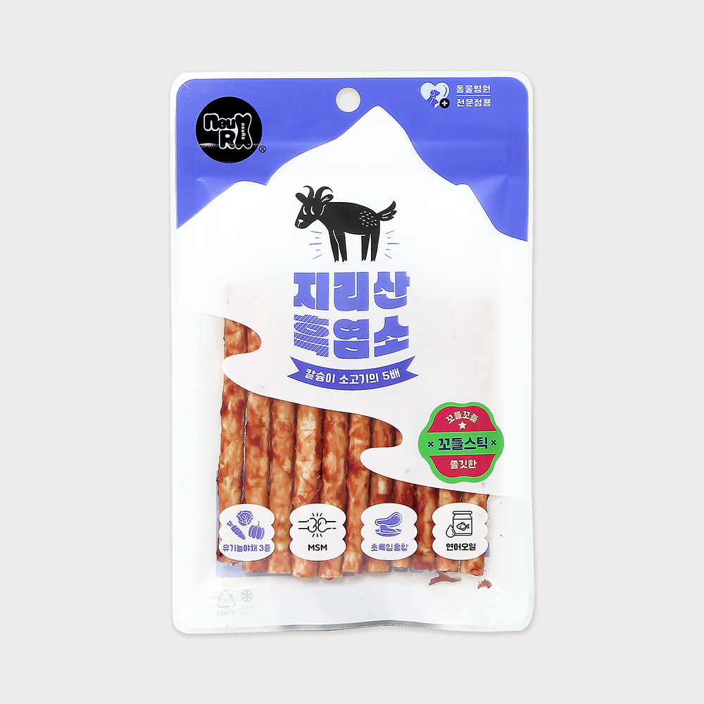 지리산 흑돼지 흑염소 영양간식 흑염소 꼬들스틱, 100g, 1개 : 뉴알엑스