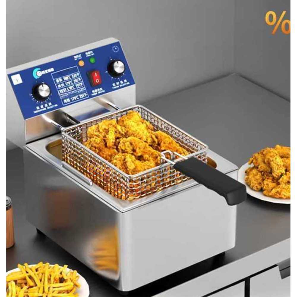업소용 전기 튀김기 분식집 프라이 분식 가게 탱크 12L3200W둥근 모서리 : 프레이 마켓