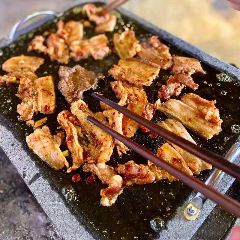 화강암 천연 화산석 손잡이 숯불구이 돌판 팬 돌구이판 고기불판 해물 스테이크 야외 슬레이트 : 립포스토어