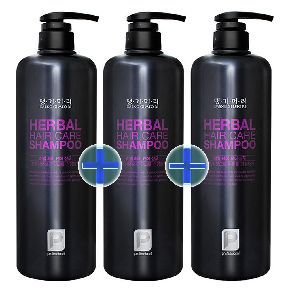 댕기머리 프로페셔널 허벌 헤어 케어 샴푸 1000ml 3개 : YEPPEN SKIN