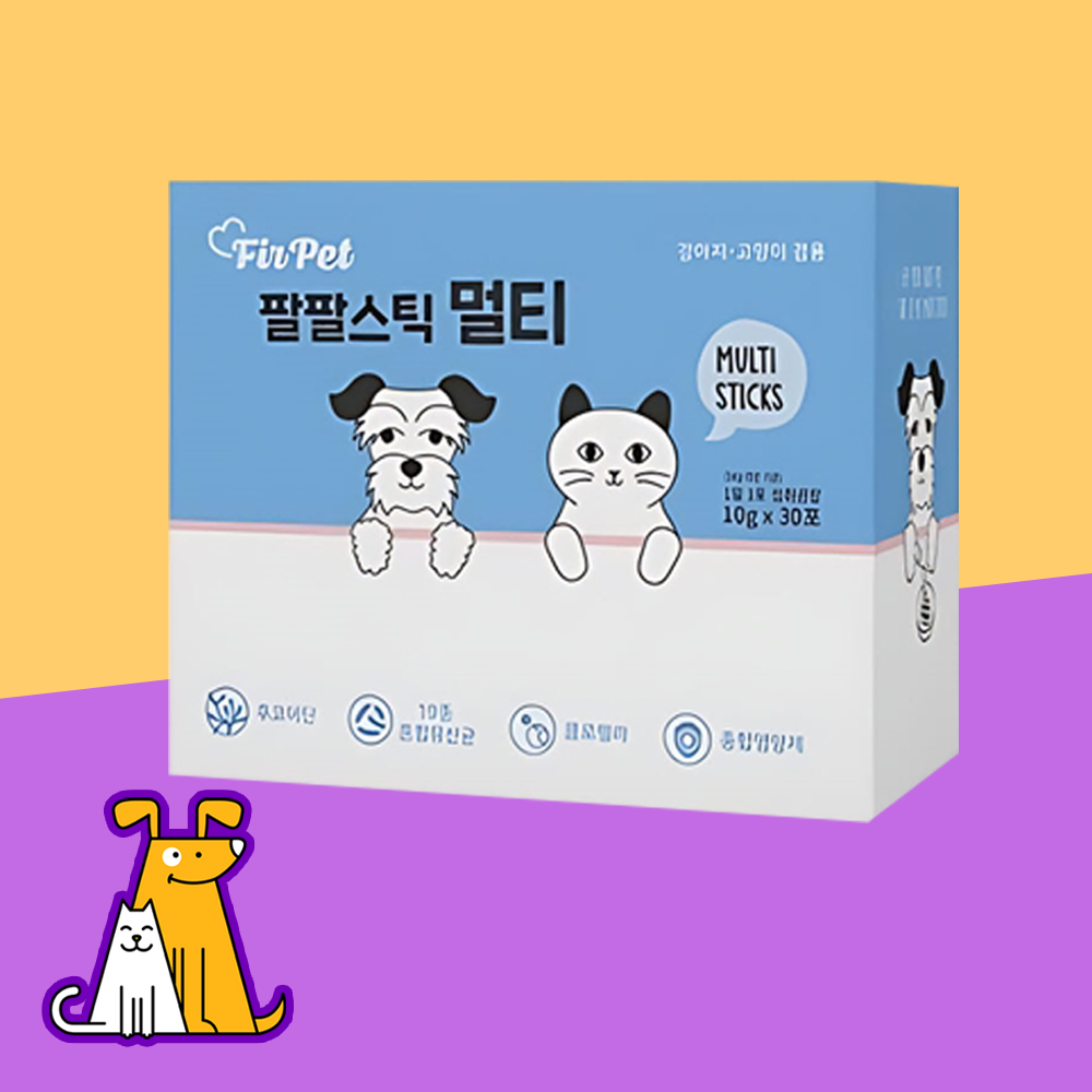퍼펫 팔팔스틱 멀티 30p 강아지 고양이 장건강 피부건강  면역(유효기한25년11월) : 동물농장친구들