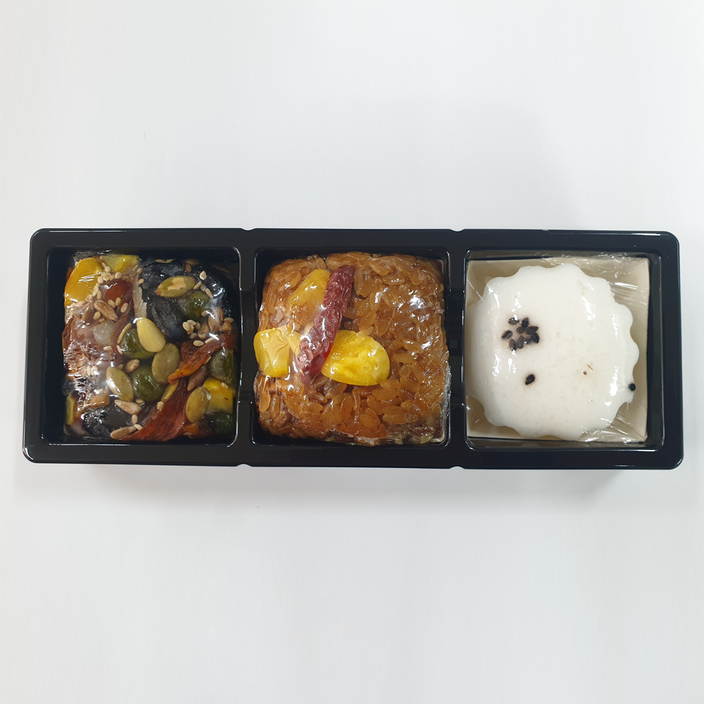 돌 백일 결혼 답례떡 3구 영양떡+약식+증편 세트 평택 고덕 송탄 지제 안중 오산 떡집 선물용 : 수아떡방