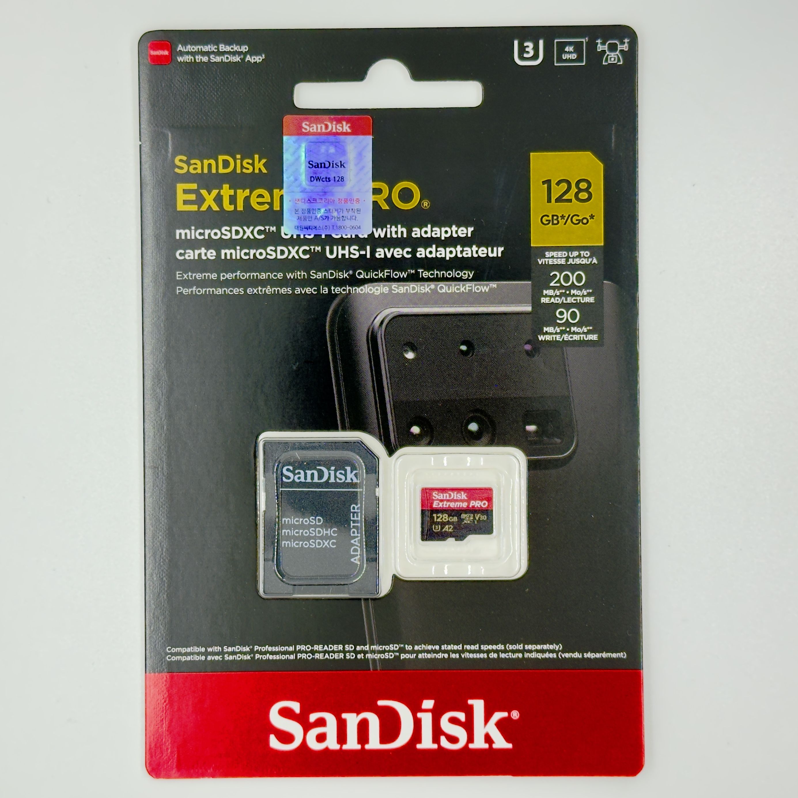 샌디스크 익스트림 프로 128GB 마이크로SD카드 V30 UHS-I U3 A2 4K촬영용 : 테크유