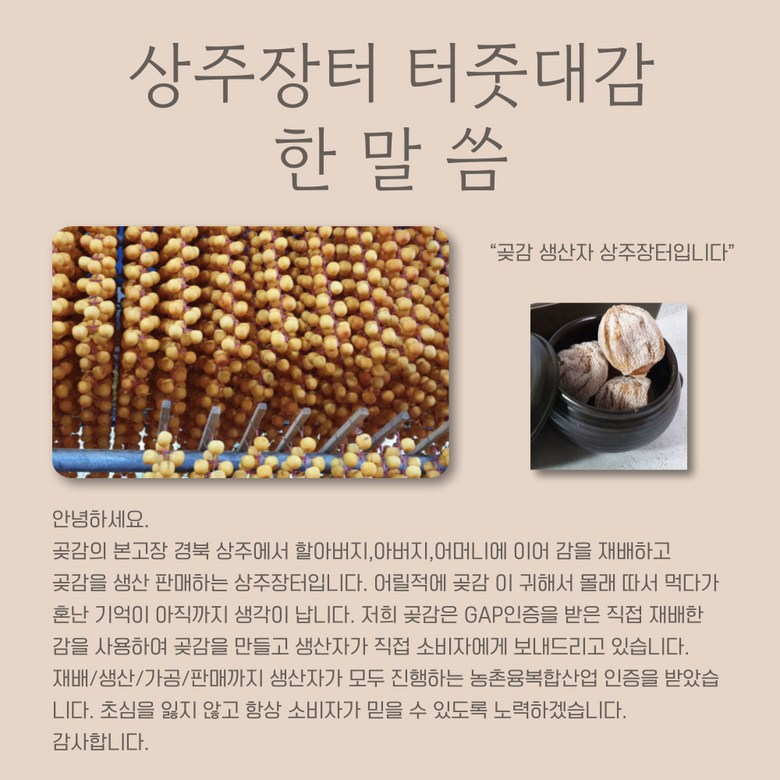 상주곶감 장터곶감 개별낱개포장 선물세트 30과 (1.4kg) : 알라딘 지니유통