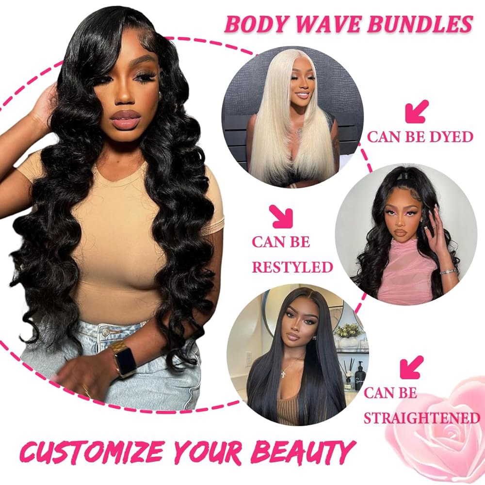 12A 바디 웨이브 번들 휴먼 헤어 18 20 22 인치 100 가공되지 않은 브라질 버진 3 번들, 여성용 퀵 위브 내추럴 블랙을 위한 확장 거래... 