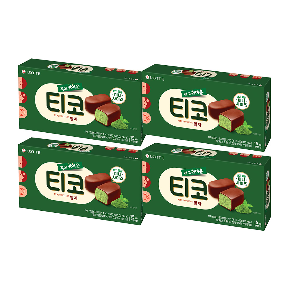 롯데웰푸드 티코 말차 510ml x 4개 : 롯데제과스토어