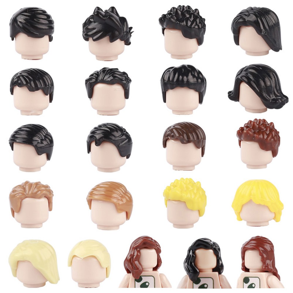 빌딩 블록 도시 피규어 2 Pcs 머리 캐릭터 부품 호환 남자 여자 소년 액세서리 MOC 벽돌 아이들 : 한양이지몰
