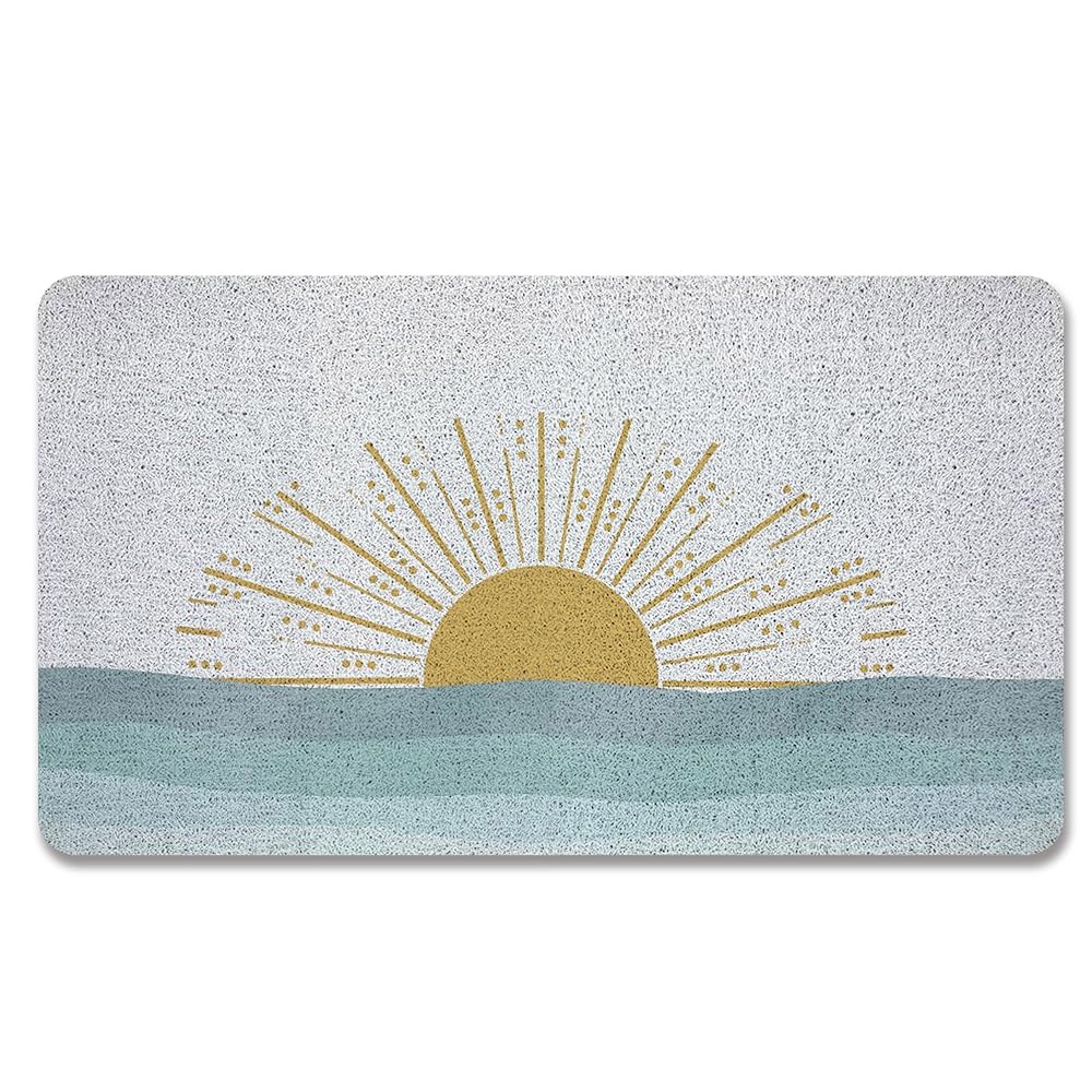 ZMNGDOQD Boho Sun Sea 도어 매트, 선셋 선샤인 현관문 실내 입구 외부, 보헤미안 선오션 실외 홈 오피스 주방 장식용, 17x30 인치 : 자성홈
