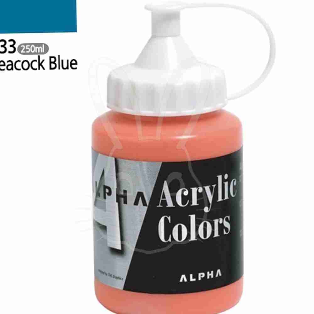 알파 실버 아크릴물감Ⅰ 250mL 피코크블루 아크릴물감낱개 아크릴페인팅 : 핸샘