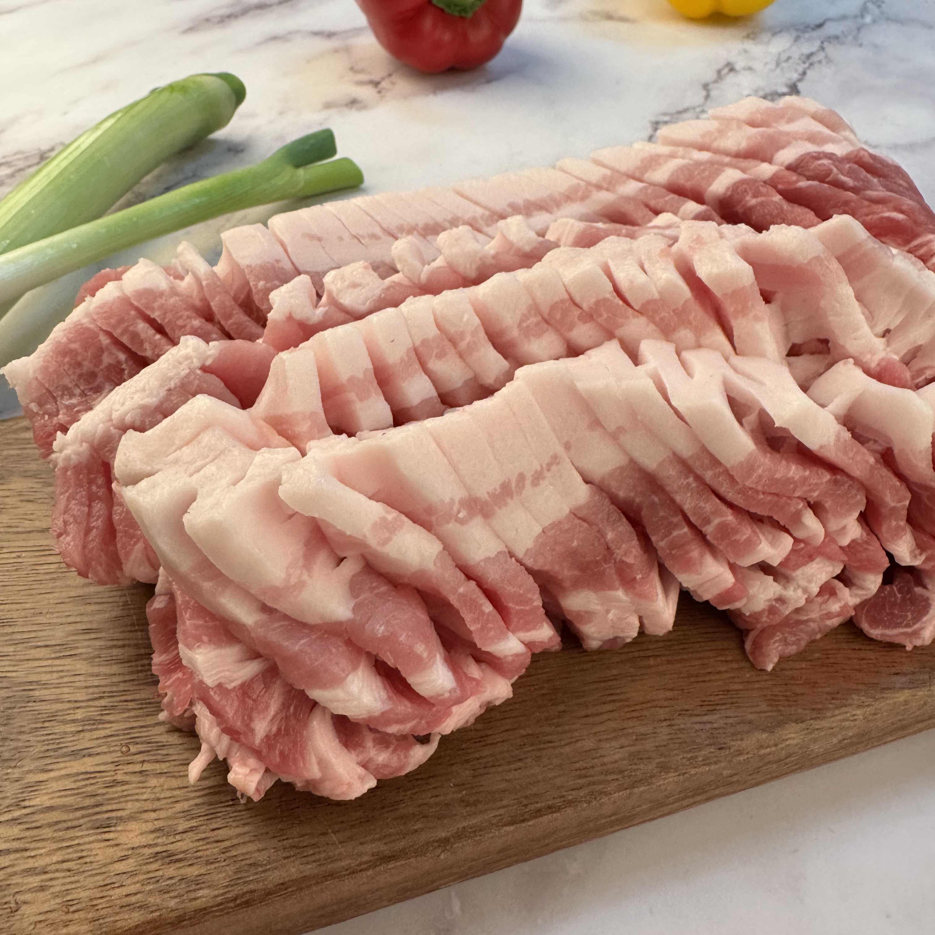 한돈 삼겹살 국내산 캠핑 칼집 꽃 삼겹살 큐브 꽃삼겹 300g 600g : 아리네 하누