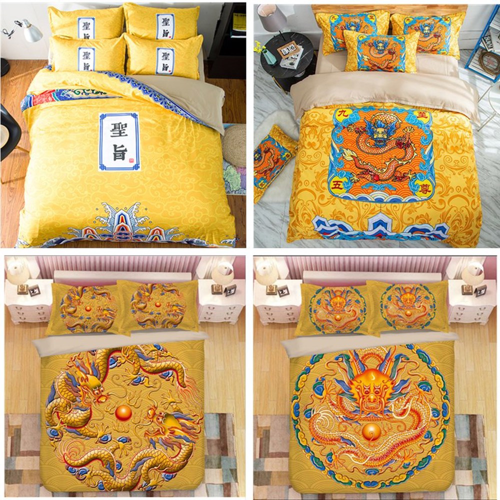 동양 호랑이 이불 베개 70x133cm 침구 사계절 2pcs 싱글 패턴 모양 빈티지 세트 : SH유통상사