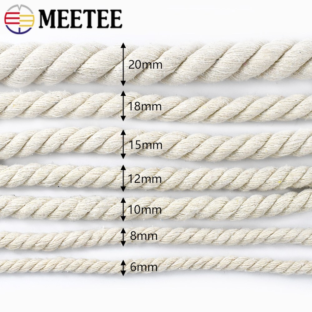 5M 20MM 공유 로프 재봉 코드 HOMETEXTILE 신발 액세서리 가닥 트위스트 스트랩 장식 가방 코튼 5mm White : 트렌씨