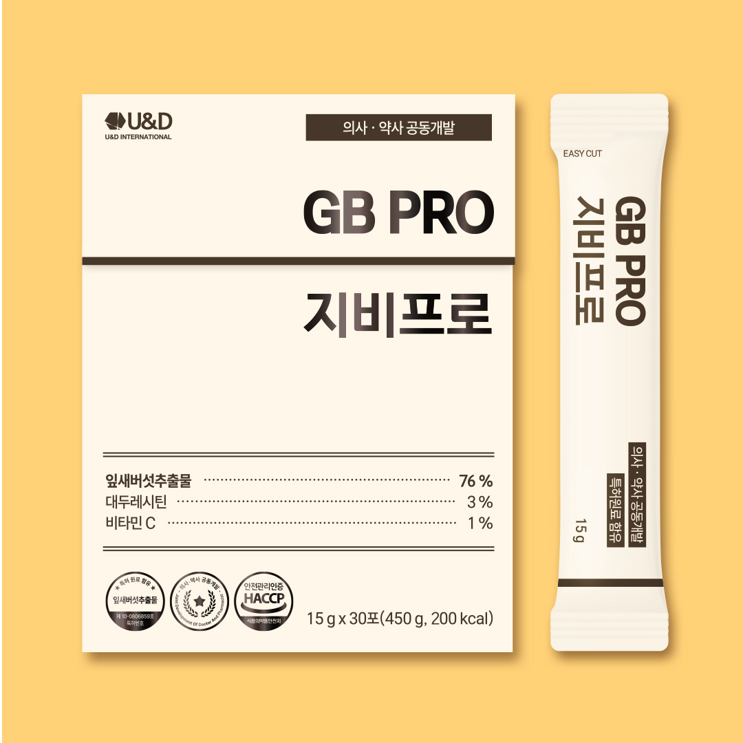 지비프로 GB PRO 잎새버섯고농축 추출물 액상스틱형 1박스(15mlx30포) : 유앤디 인터내셔널