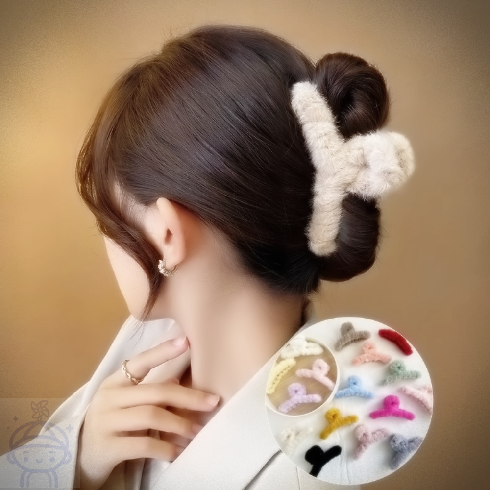 겨울 헤어 밍크 올림머리 앙고 라헤어 집게핀 : 경기다온