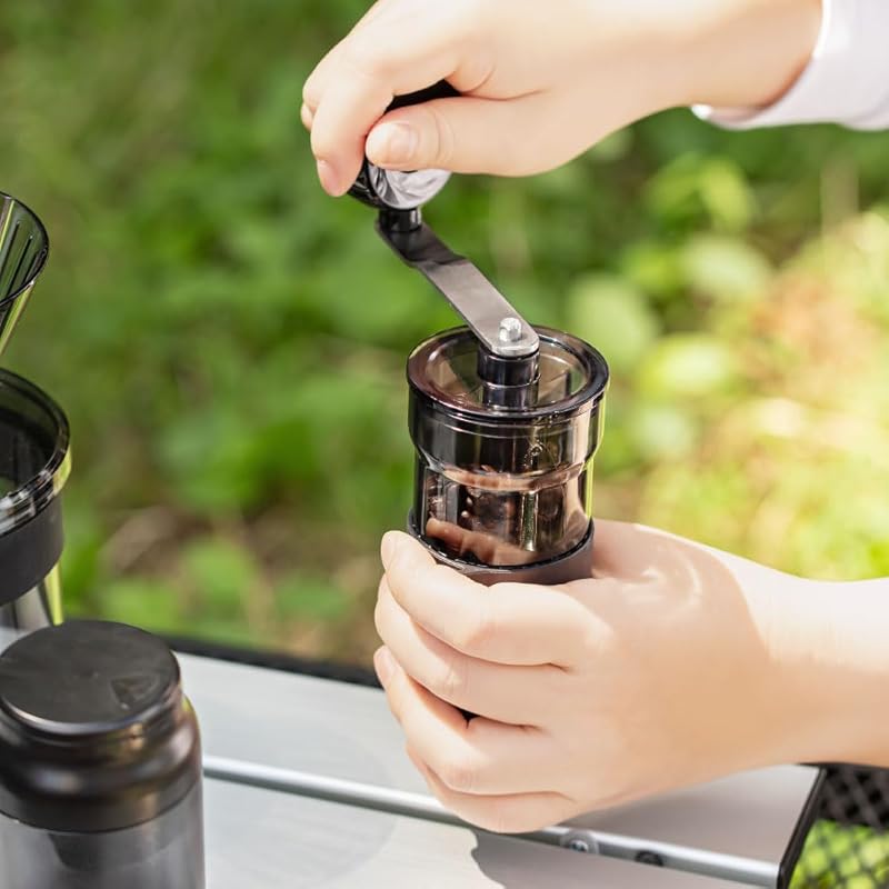앤앤이앤NE 핸드커피 밀 niki cafe 블랙 지름5.5cm×높이14cm 수동 세라믹날 콤팩트 굵기 가는 굵기 조정 가능 분해 캠프 세탁 가능... 