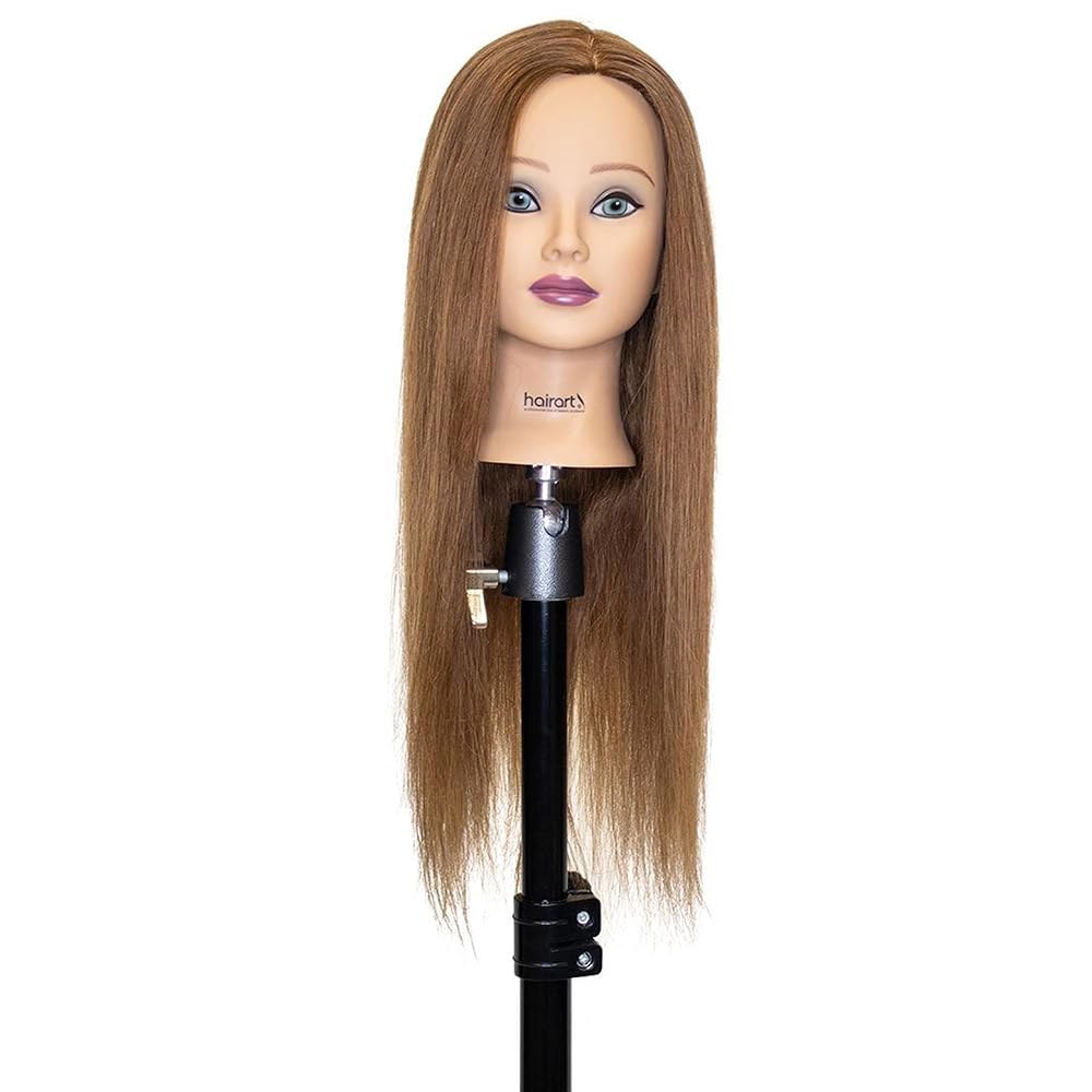 헤어 아트 스텔라 휴먼 마네킹 헤드, 갈색 머리, 22인치 : 인선상사08