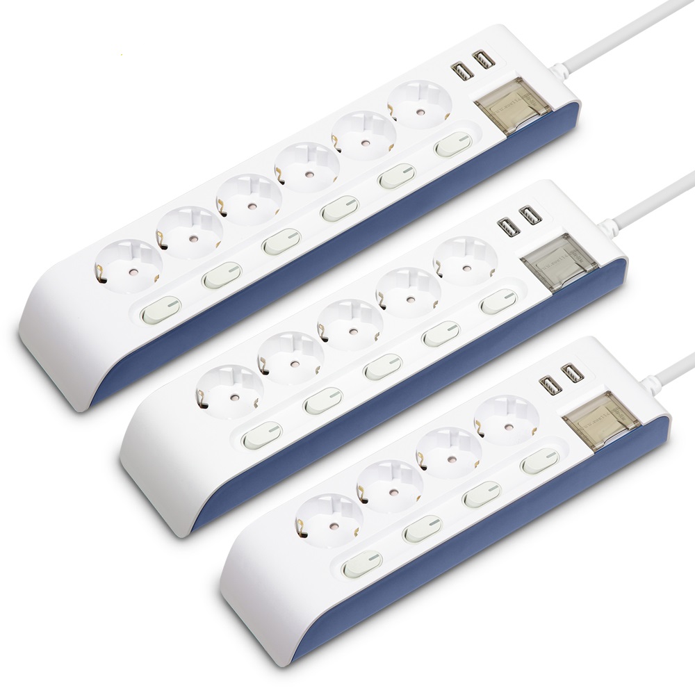 국산 현대 멀티탭 하이탭 접지 과부하차단 멀티콘센트 USB 개별 4구 1.5M : 만월전기통신