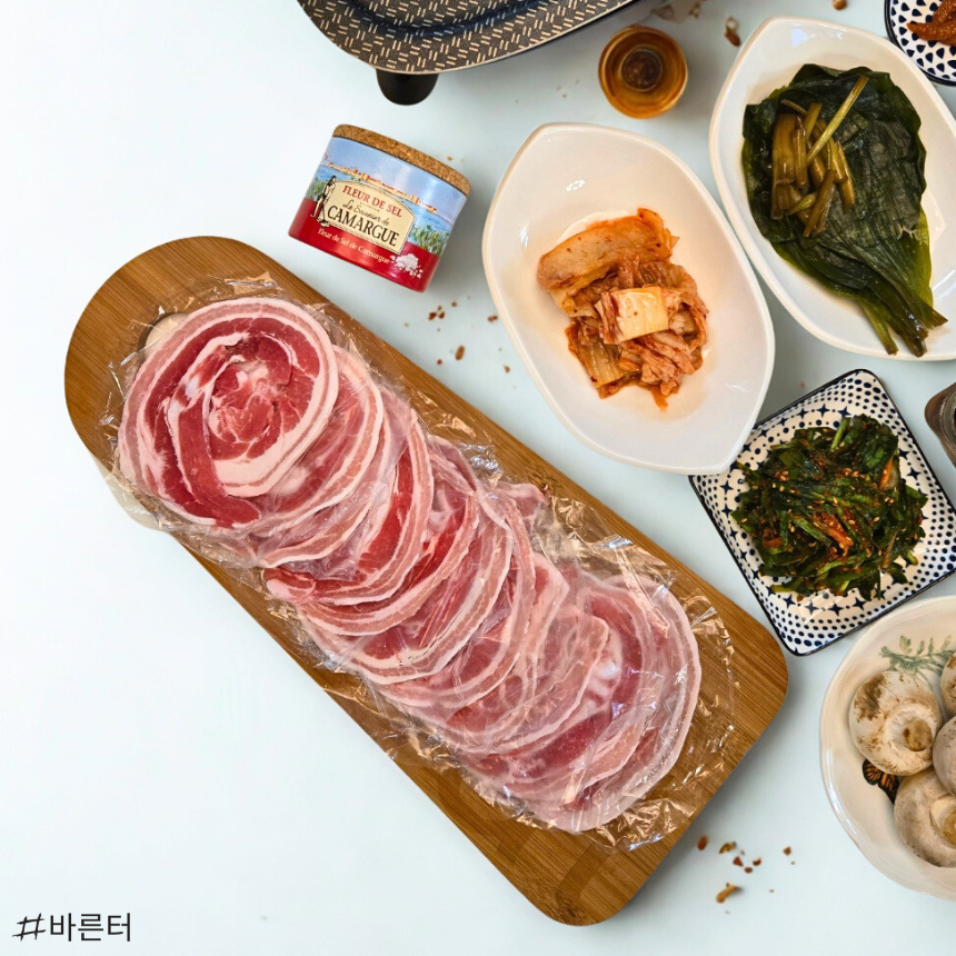 [바른터 꽃삼겹 300g] 서초갈비st 국내산한돈 낱장포장 급속냉동 냉삼 대패삼겹살 : 바른터 장터