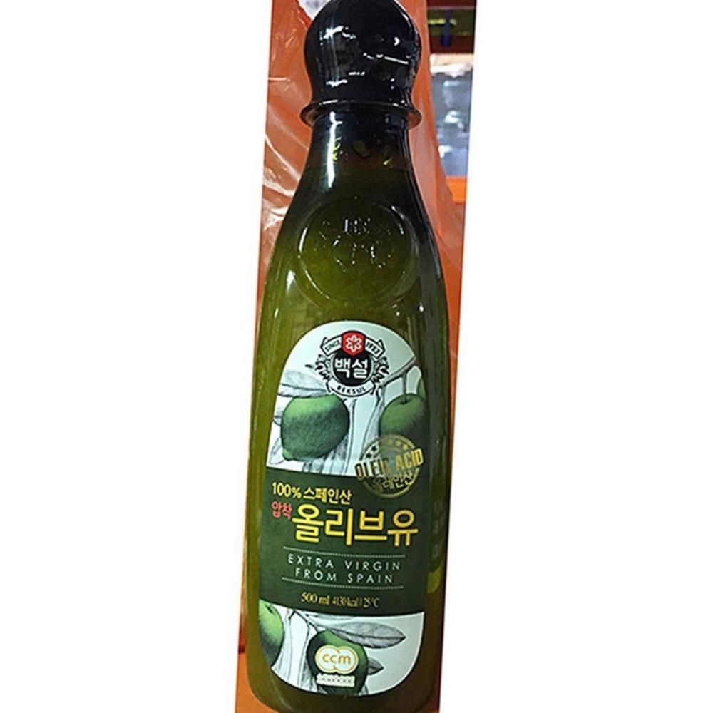 백설 올리브유 500ml 12개 대용량 식자재 식당용 오일 조미료 : 늘더드림