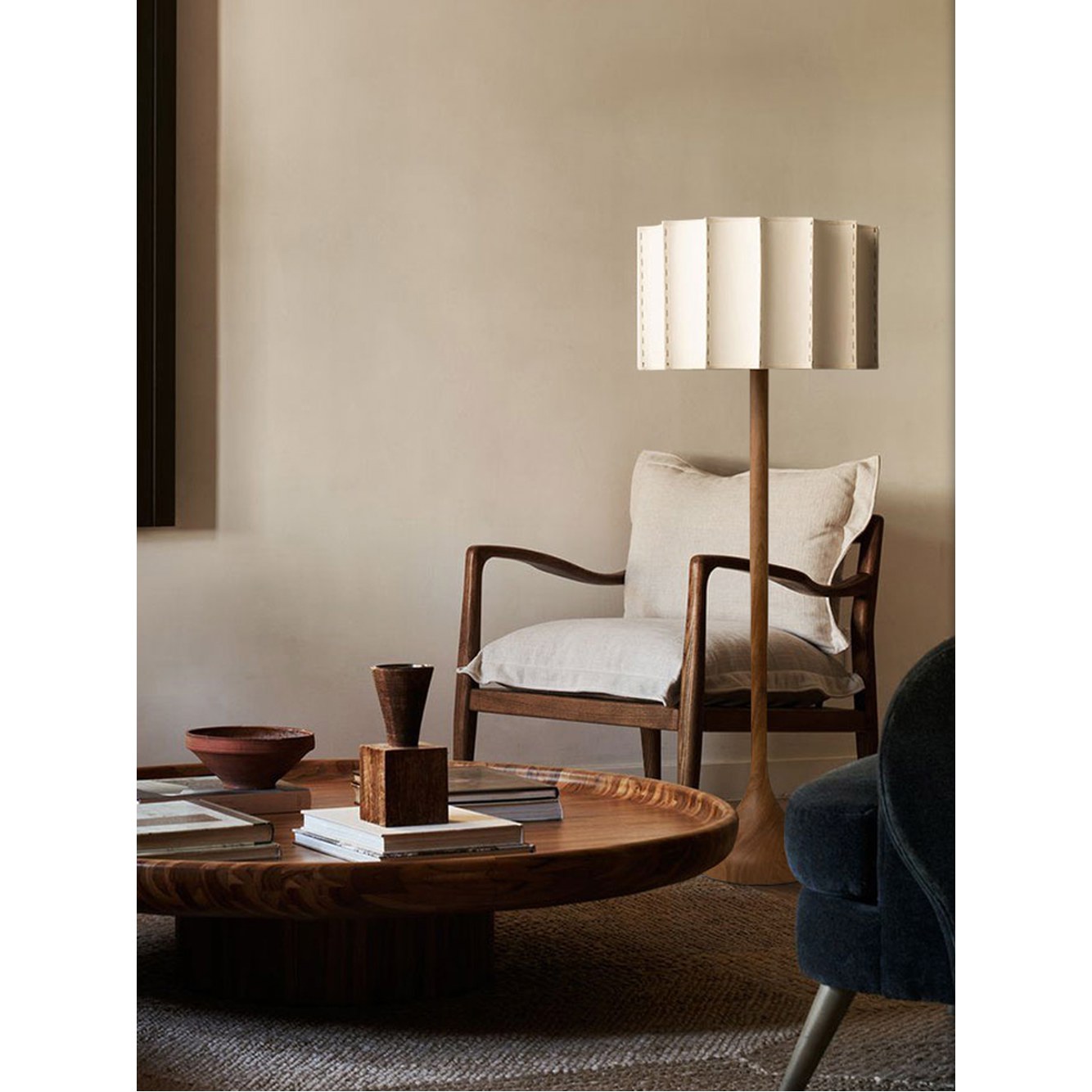 Wabi Sabi 나무 장식품 장식 머리맡 라운드 조경 Zen 홈스테이 입체 1 스탠드-D32xH50CM-삼색변광 : SH유통상사