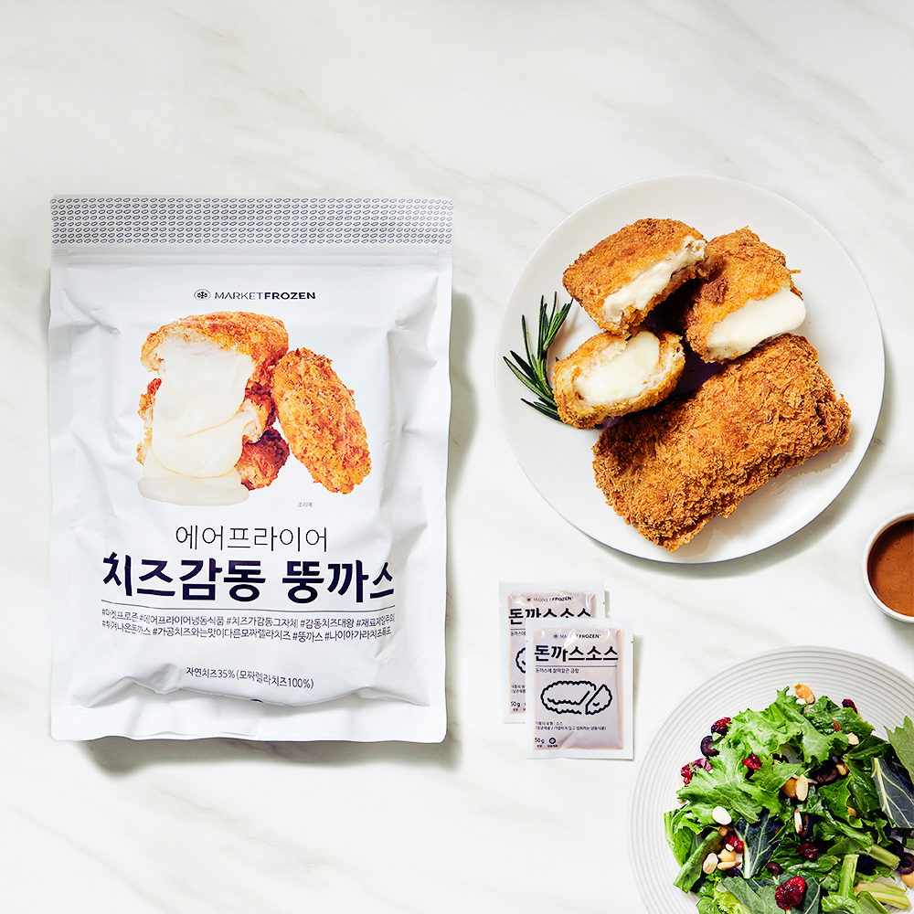 마켓프로즌 에어프라이어용 치즈감동뚱까스 620g 튀겨나온 수제 치즈돈까스 : 미식반상