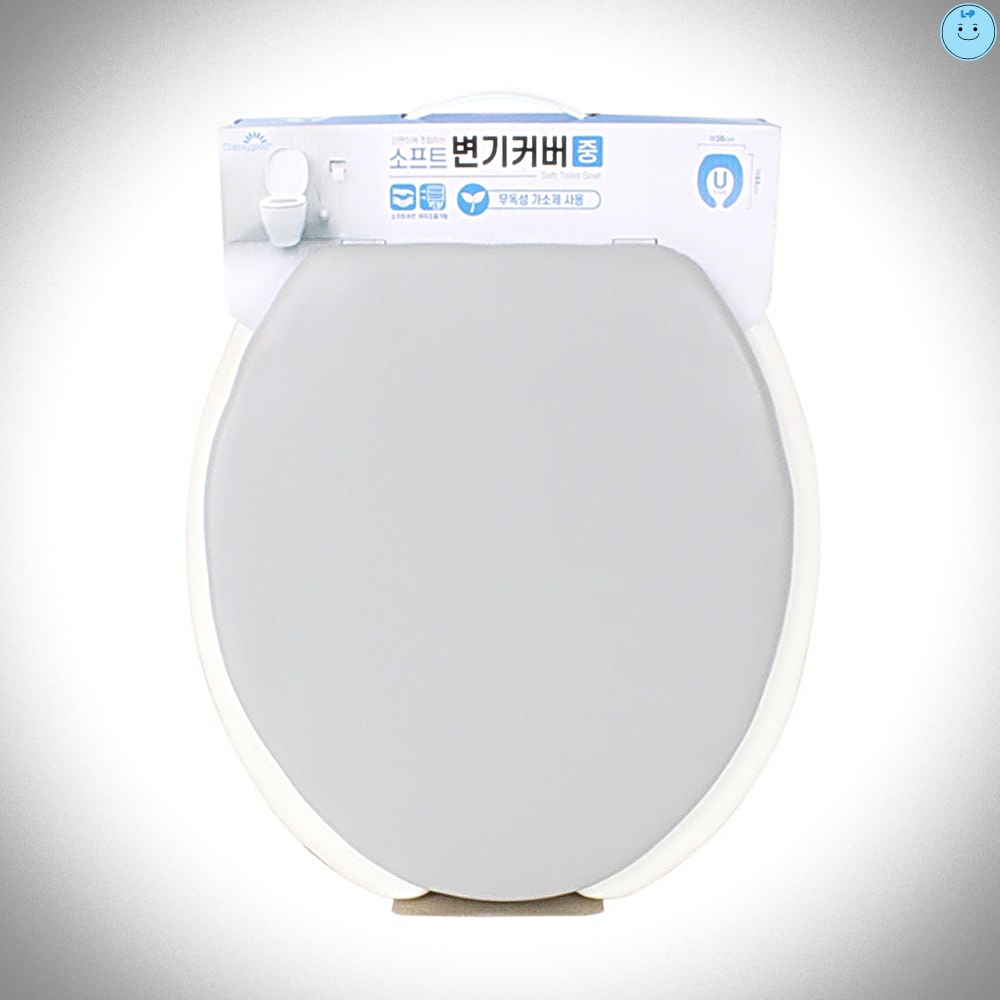 변기커버 소프트 중형 U타입 그레이 : 공구랩