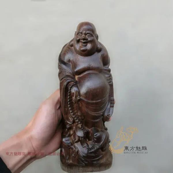 중국 컬렉션 오래된 나무 조각, 큰 배 부처 장식품 : 한강무역상사28