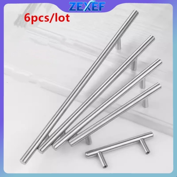 ZEXEF 6pcs 스테인레스 스틸 주방 도어 캐비닛 손잡이 가구 블랙 골든 핸들 찬장 서랍 : 바이셀식스티에이트