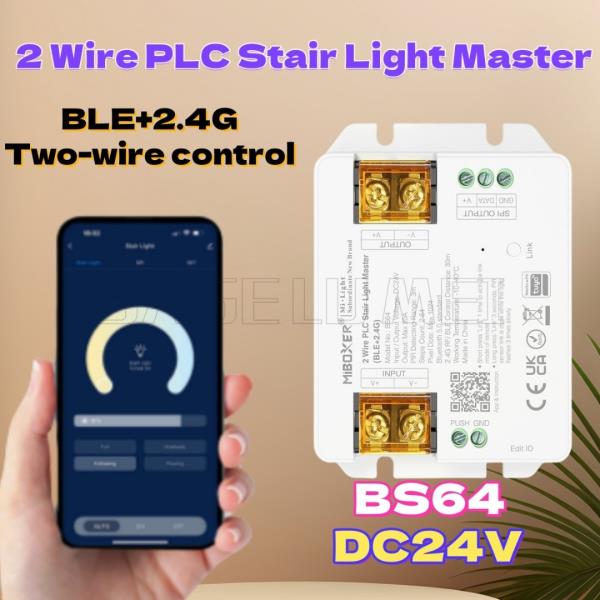 NEW Milight 2.4G 컨트롤러 시리즈 BS64 2선식 PLC 계단 조명 마스터 BLE 블루투스 제어 최대 64단 지원 SPI DC 24V : 보람유통샵