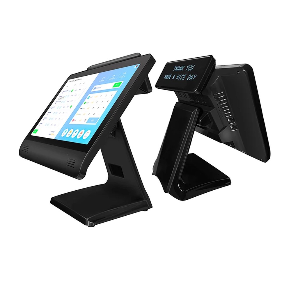 BVS 15.6 인치 터치 스크린 자동 POS 시스템, 스마트 데스크탑 태블릿 PC, 안드로이드 올인원, 캐시리스 결제 출납기 Black : 미래커어머스