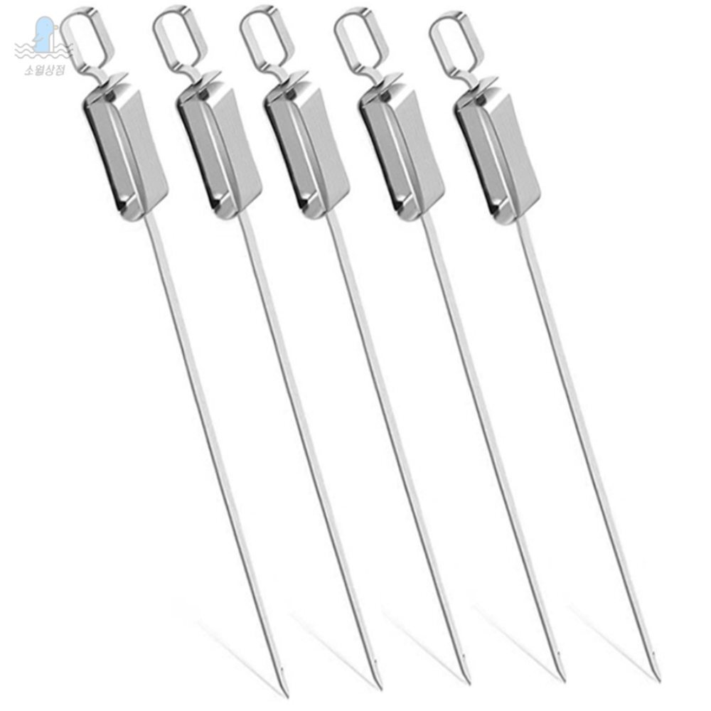 명월상점 바비큐 꼬치 5p 45cm 캠핑바베큐꼬챙이 양꼬치꼬챙이 캠핑감성용품 : 명월상점