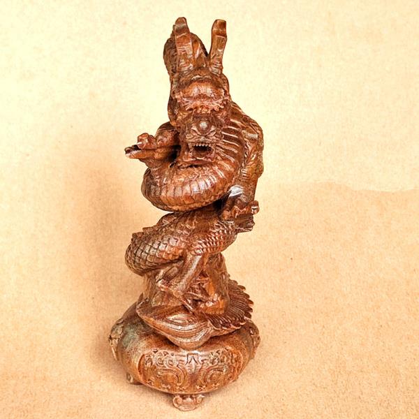 YZ060- 12 x 5.1 x 4.7 CM 녹색 백단 조각 입상: 용 : 한강무역상사28