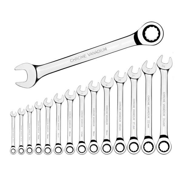 수공구 가정용 공구세트 드라이버 자동차 스패너 육각렌치 라쳇  8-24mm 고정 헤드 래칫 렌치 72 치아 스패너 자동 수리 도구 용 크롬 바나듐... 