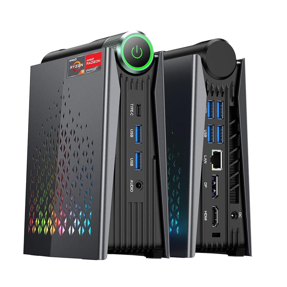 [DS-9P] 에이스매직 미니 게이밍 PC 컴퓨터 라이젠 9 6900HX 최대 4 9GHz 16GB DDR5 512GB SSD AMD 라데온 그래픽 680M RGB 라이트... 