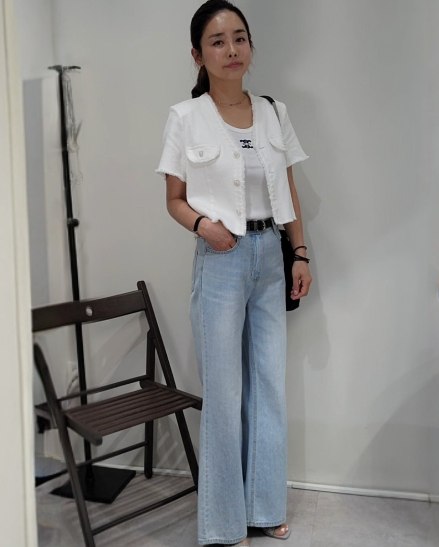 노카라 수술자켓 여름 반팔 자켓 : 구구나인999