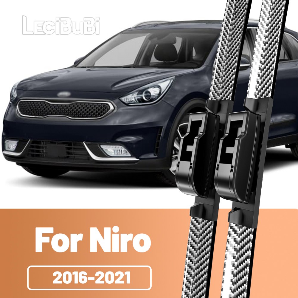 2pcs 앞 유리 앞 유리 와이퍼 블레이드 Kia Niro 용 탄소 섬유 와이퍼 2016 : 아이원디자인
