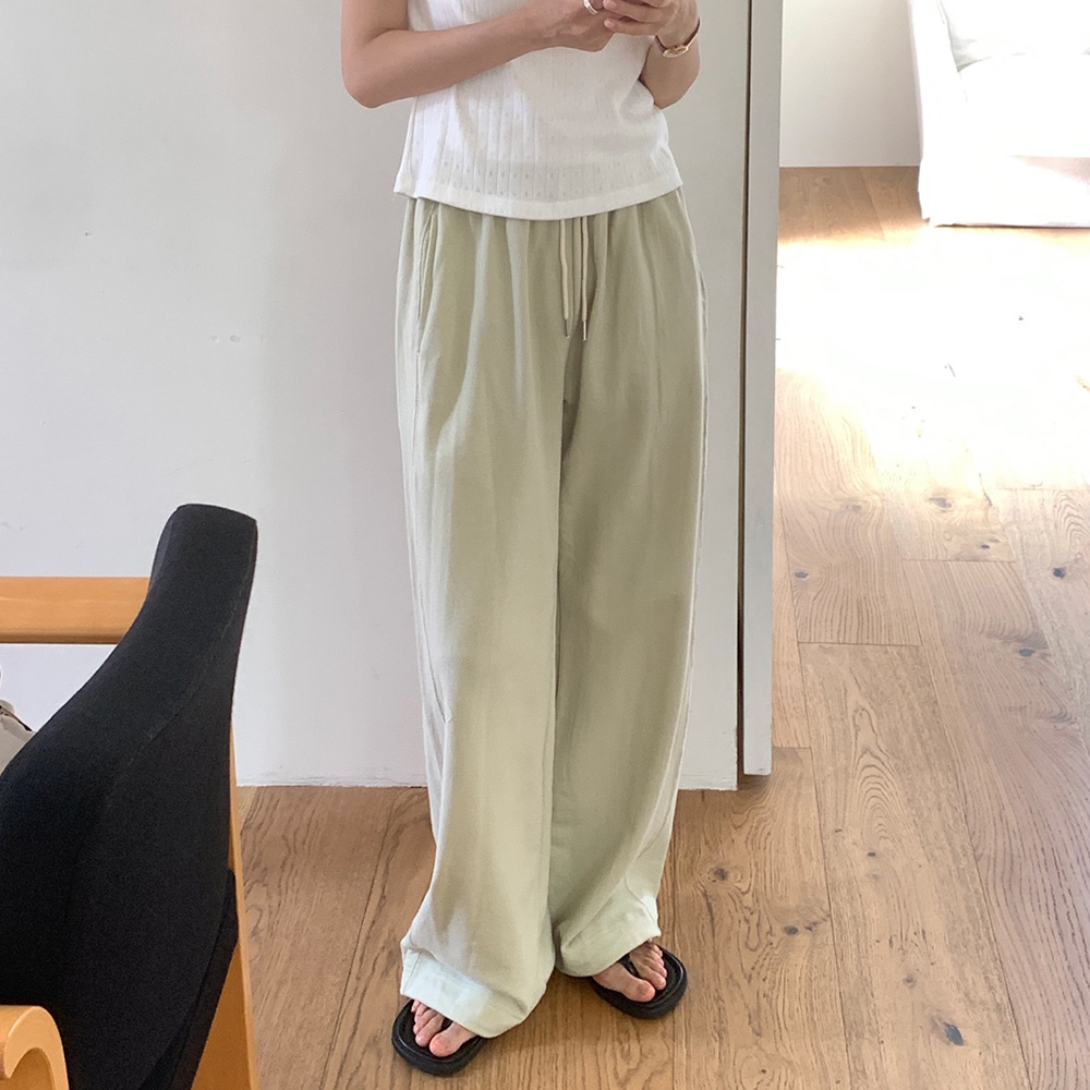 [ofm] 썸머 스트링 절개 와이드 트레이닝 팬츠 (pants) : 메리어라운드