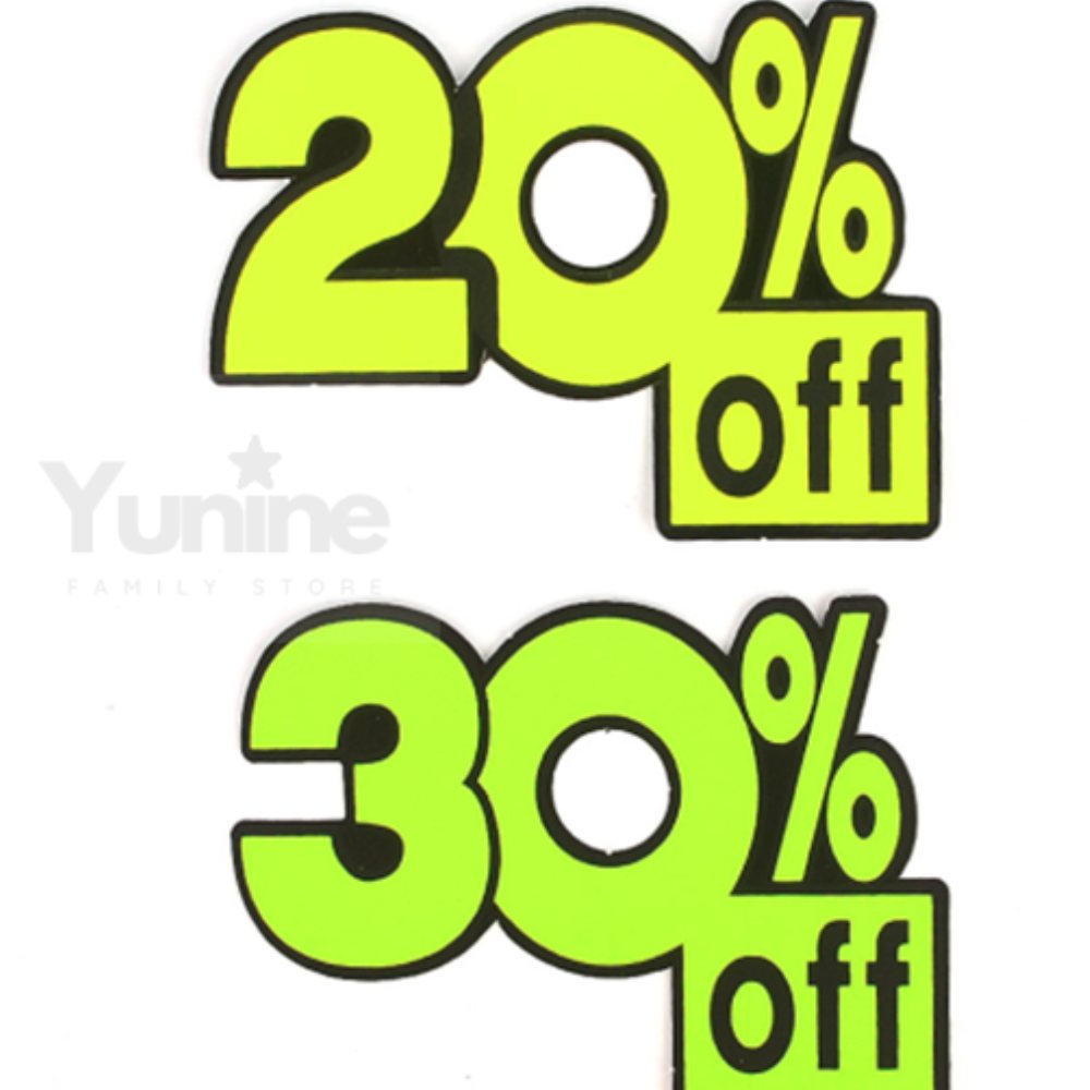 YUNS 디스카운트 쇼카드 7P  매장스티커 매장 매장표시판 상품진열 홍보물 : 윤이네별가게