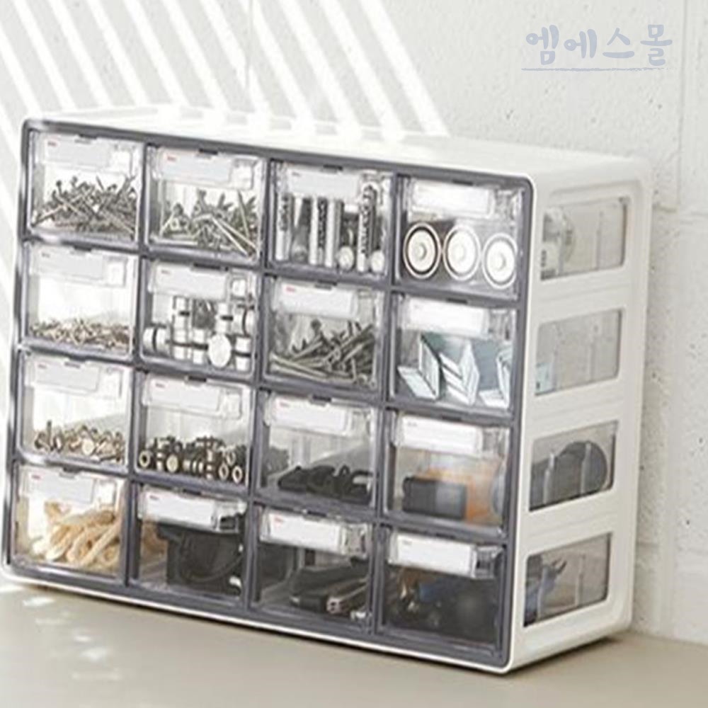 엠에스몰 시스템멀티박스 16단 중형 GR 450x208x278mm 2개 수납정리함 수납박스 : 엠에스종합몰