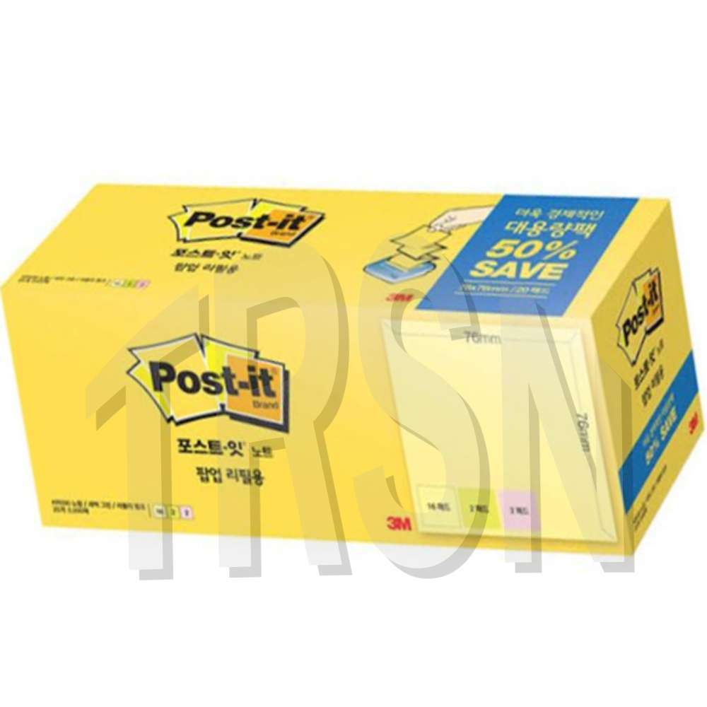 트렌드스냅 점착메모지 팝업리필 대용량팩 KR330-20A 쪽지 컴퓨터 : 유어죠이