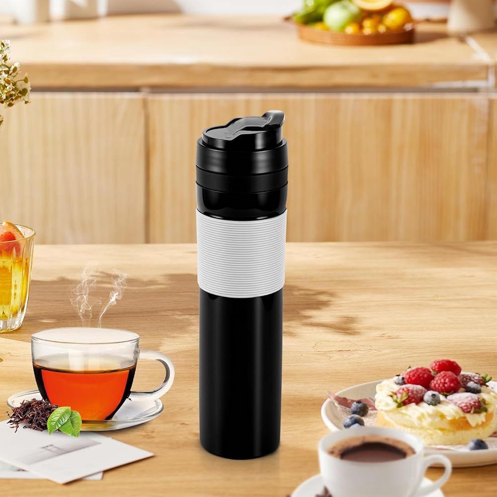 샹스카이 커피 프레스 휴대용 메이커, 트래블 머그 싱글 서브 컵 300ML, 핫 앤 콜드 브루어 퀵 에스프레소 메이커 래피드 : 올댓셀링